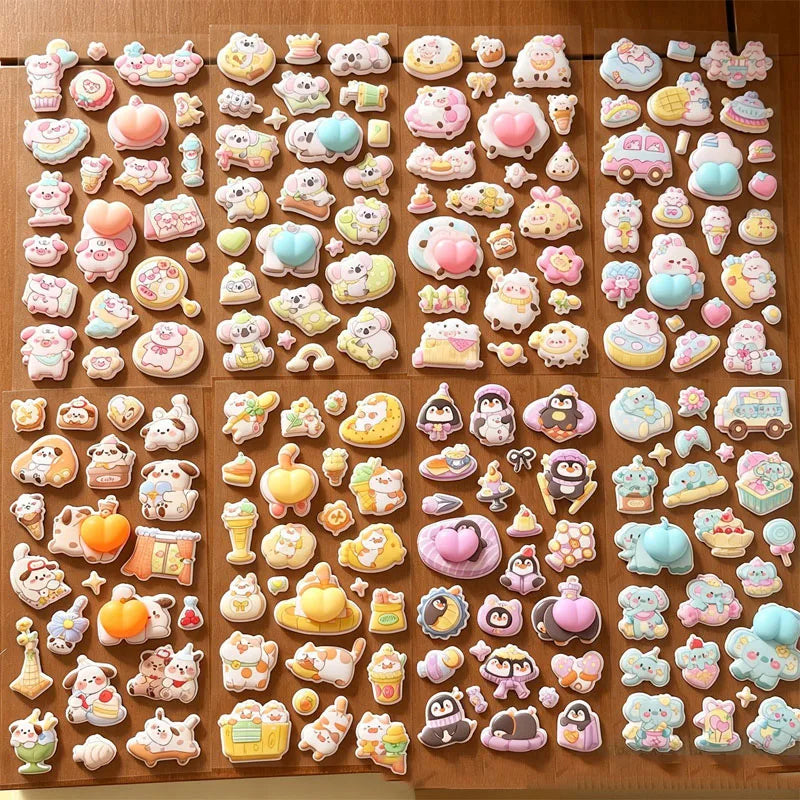 3D Puffy Foam Stickers – Cute Animal Squishy Decals for DIY Foam Craft Stickers Qme