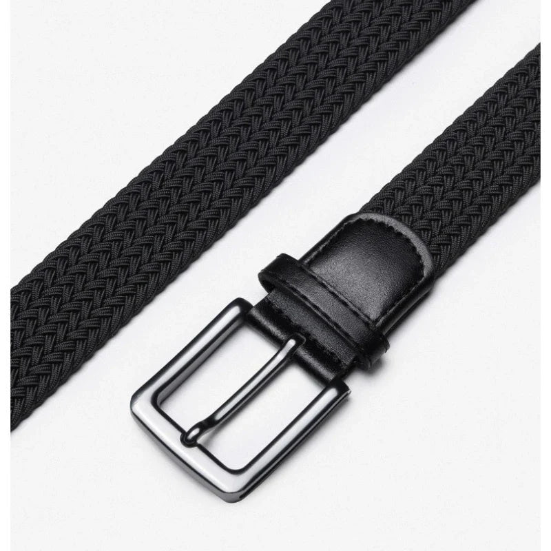 Men's Stretch Woven Golf Belt – Adjustable Pin Buckle Stretch Woven Belt Qme