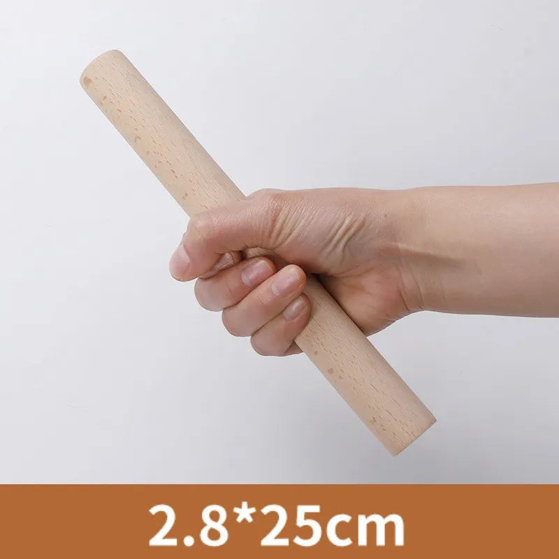 Solid Wood Food-Grade Rolling Pin for Pasta, Noodles & Dough Wooden Rolling Pin Qst 25cm