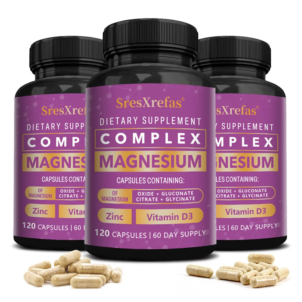 ZENVITALIZE Magnesium Complex Capsules – Muscle, Bone & Sleep Magnesium Supplement Qst 120 count-3 bottle