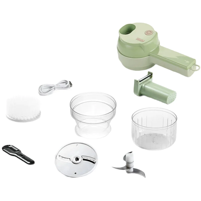 MiLESEEY 4-in-1 Electric Handheld Vegetable Cutter & Garlic Mincer Electric Food Chopper Qst Default Title