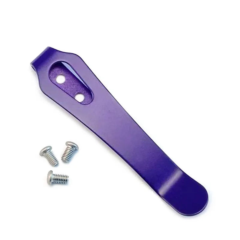 DIY Folding Knife Back Clip – Stainless Steel Pocket Knife Holder Knife Clip Accessory Qst PURPLE
