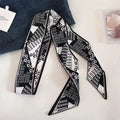 Women's Polka Dot Narrow Long Scarf – Headband, Bag Ribbon & Tie Narrow Ribbon Scarf Qst A3