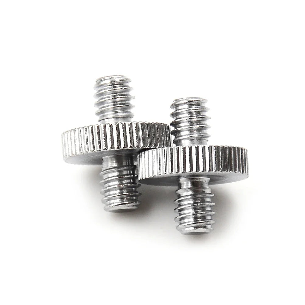 1/4"-20 Male Double-Head Threaded Screw Adapter 2-Pack Threaded Screw Adapter Qme