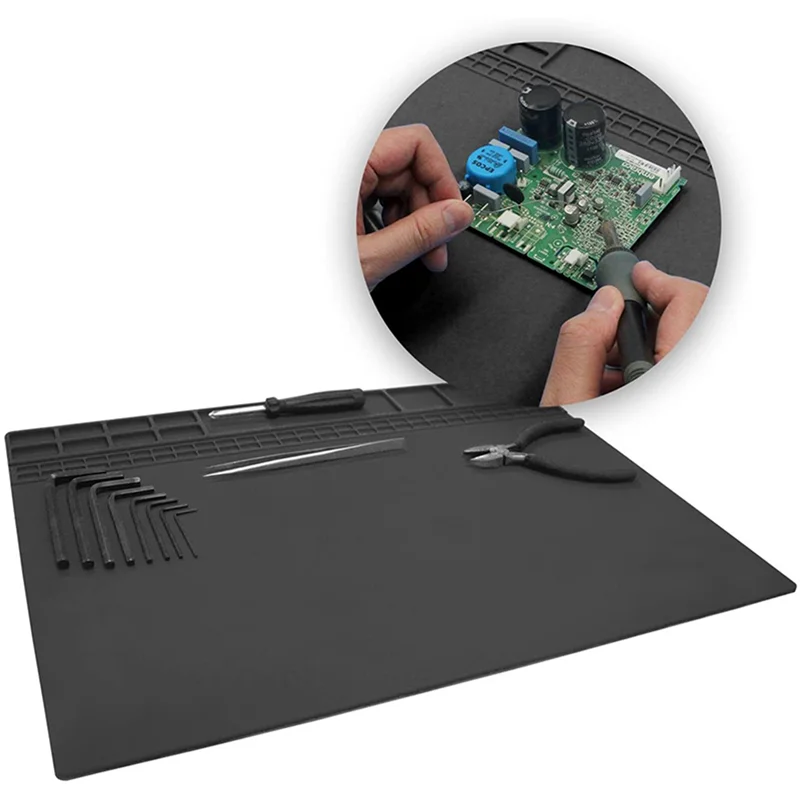 Silicone Soldering Mat Heat-Resistant Repair Pad 405x305mm Silicone Soldering Mat Qme