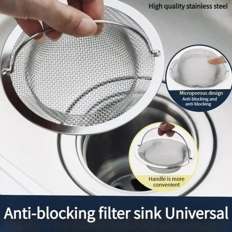 Stainless Steel Sink Strainer with Handle | Kitchen Drain Filter Sink Drain Strainer Qme