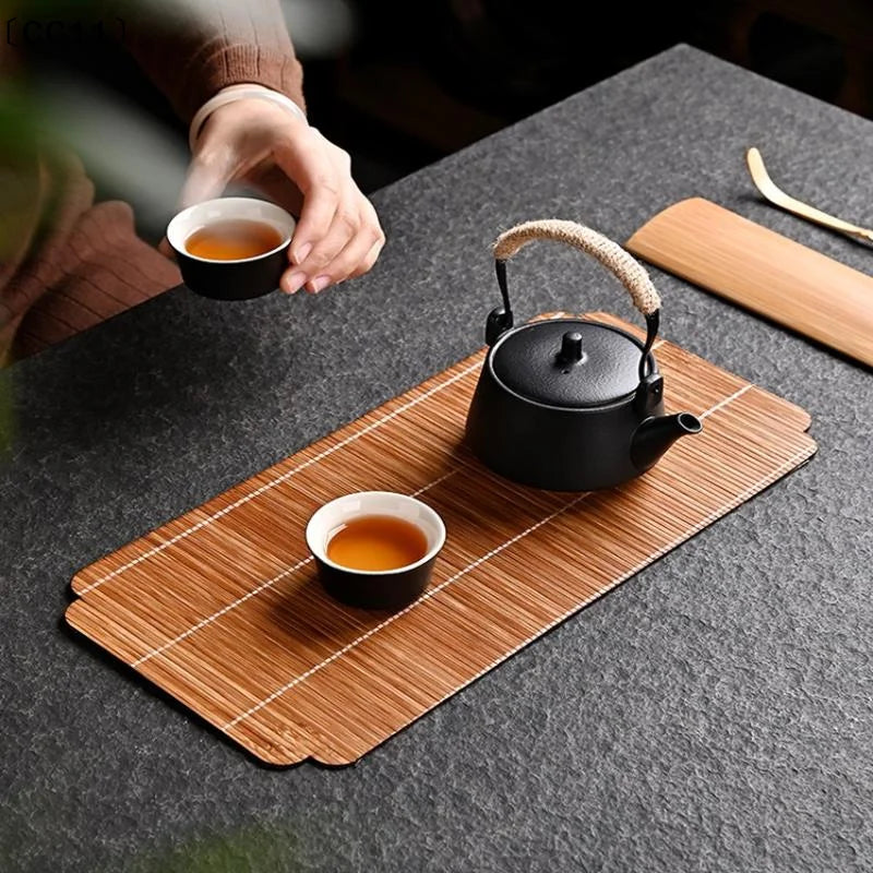 Handmade Bamboo Tea Mat | Kung Fu Tea Ceremony Accessory Bamboo Tea Mat Qme