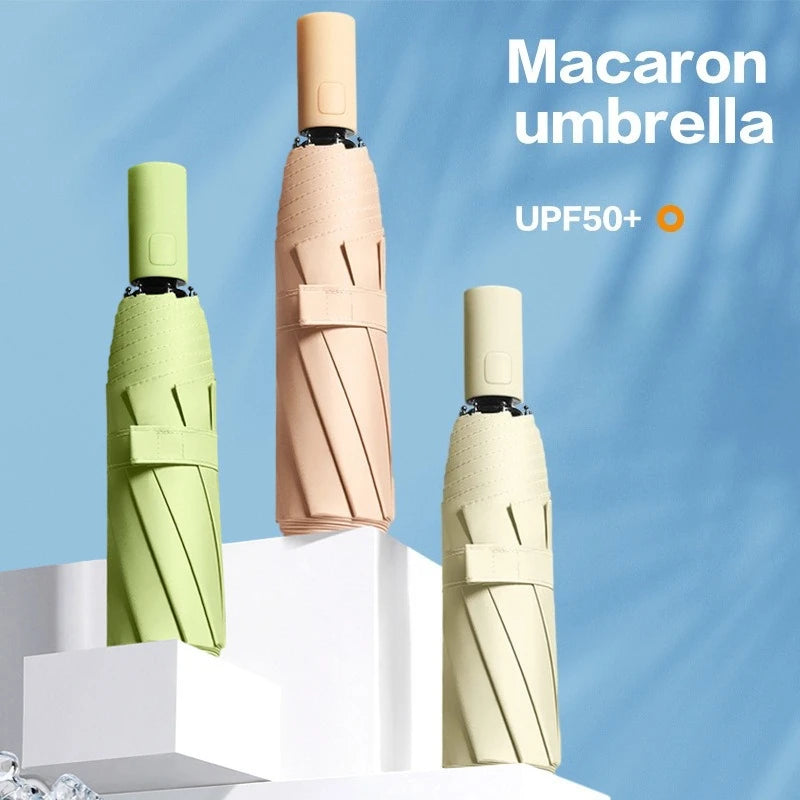 24-Bone Auto Folding Umbrella – SPF 50 UV & Windproof Folding Umbrella Qst