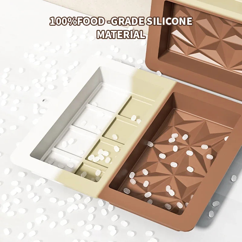 Large Deep Silicone Chocolate Bar Mold | Dubai Pistachio Style Silicone Chocolate Mold Qme