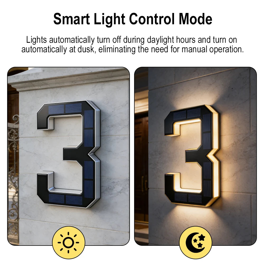 Solar LED House Number Light – Auto Sensor, Waterproof Sign Solar Address Light Qst