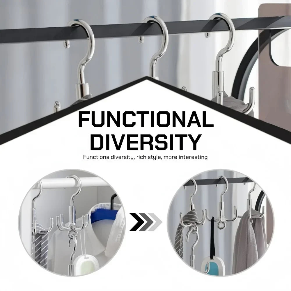 360° Rotating 4-Claw Clothes Hook – Scarf & Wardrobe Organizer Wardrobe Hook Organizer Qme