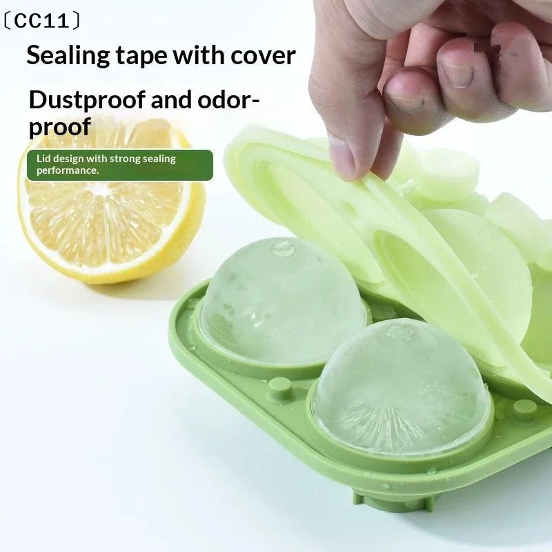 Large Round Sphere Silicone Ice Ball Mold Tray – 4 Holes Silicone Ice Ball Mold Qme