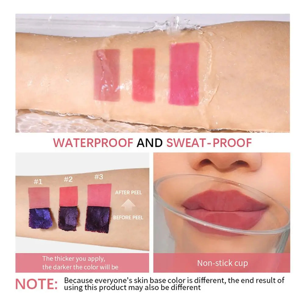 Peel-Off Lip Liner Stain Gloss – Waterproof Long-Lasting Matte Peel-Off Lip Stain Qme