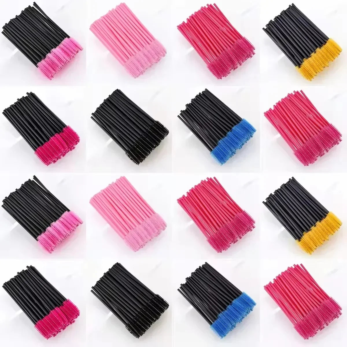 50-Pack Disposable Spoolie Eyebrow & Eyelash Wand Brushes Disposable Spoolie Wands Qme