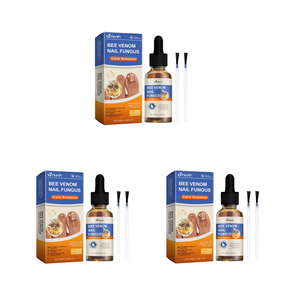 Bee Venom Tea Tree Nail Repair & Cuticle Care Serum 50ml Nail Repair Serum Qme 3 x 50ml Boxed