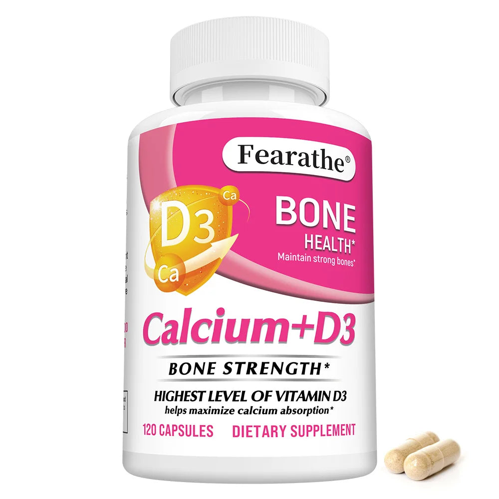 Calcium & Vitamin D3 Capsules – Vegan, Non-GMO, 120ct Vitamin Supplement Qst 120 count-1 bottle