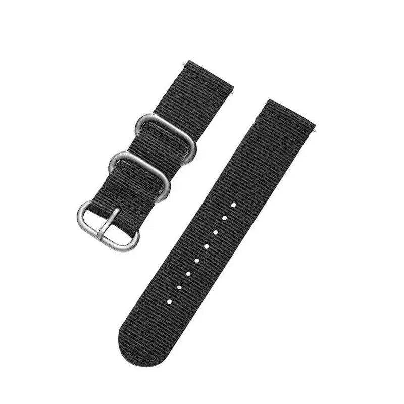 Nylon Sport Watch Band 20mm – Samsung, Amazfit & Garmin Sport Watch Band Qme S-Black 22mm