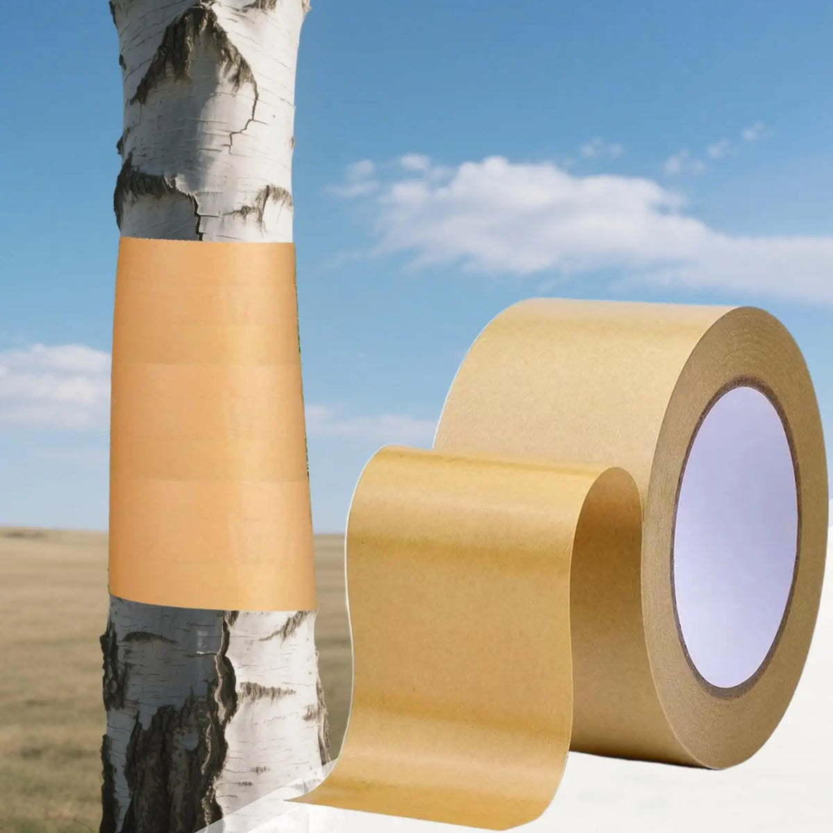 Fruit Tree Sticky Barrier Tape 164 Ft – Cicada & Pest Wrap Tree Protection Tape Qme