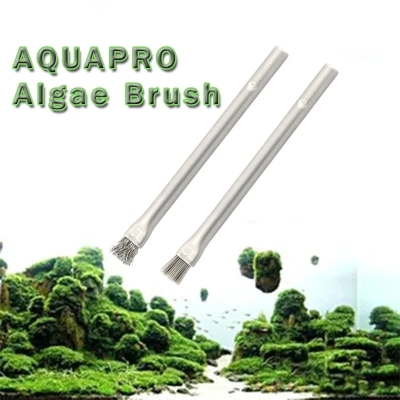 Aquapro Stainless Steel Algae Brush – Fish Tank Cleaning Tool Aquarium Cleaning Brush Qme