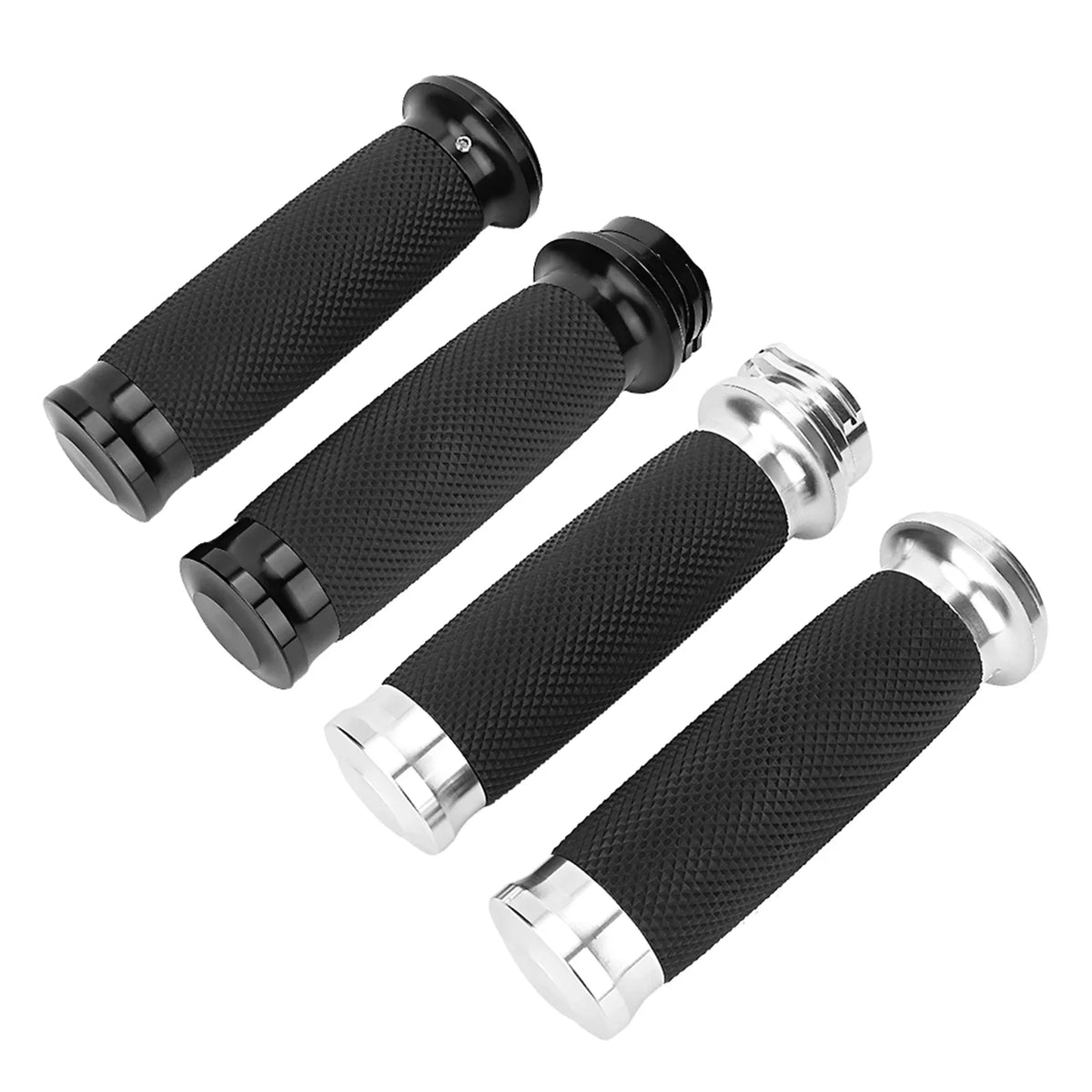 Motorcycle Aluminum & Rubber Anti-Slip Handlebar Grips – 1 Pair Motorcycle Handlebar Grips Qme