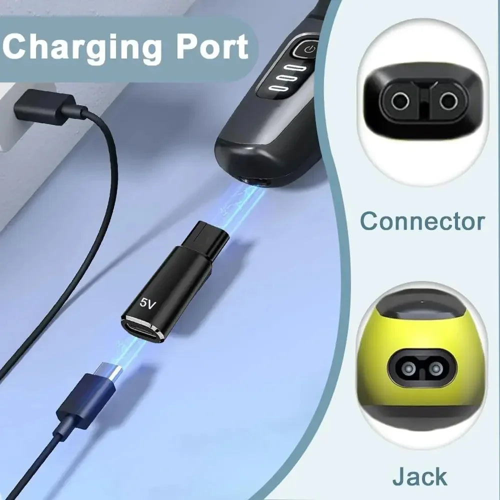 USB-C Shaver Charger Adapter 5V for Philips Trimmer Models Shaver Charger Adapter Qme