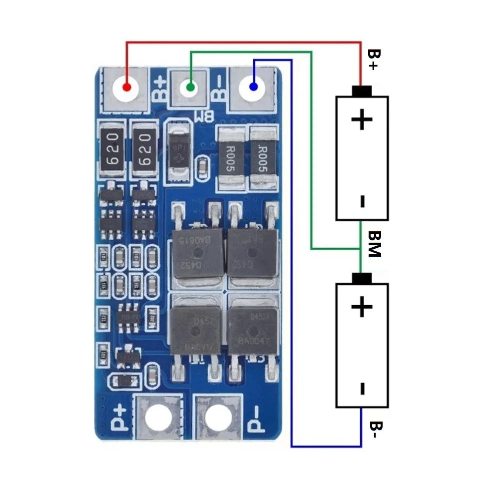 2S 7.4V 10A Li-ion Battery Protection Board Balancer BMS Battery Protection Board Qme
