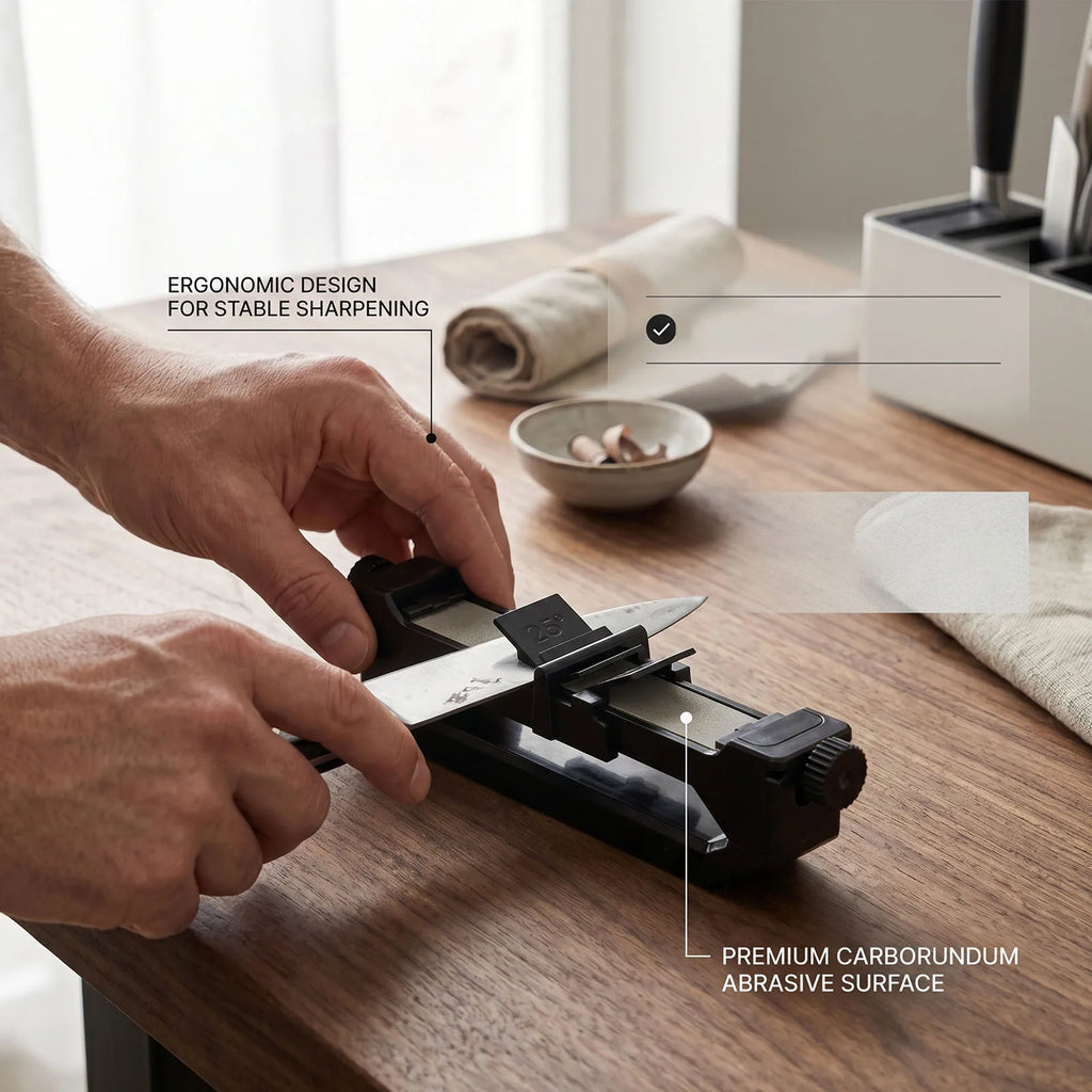 Adjustable Knife Sharpener Angle Guide – 15, 17 & 25 Degree Knife Sharpening Guide Qme