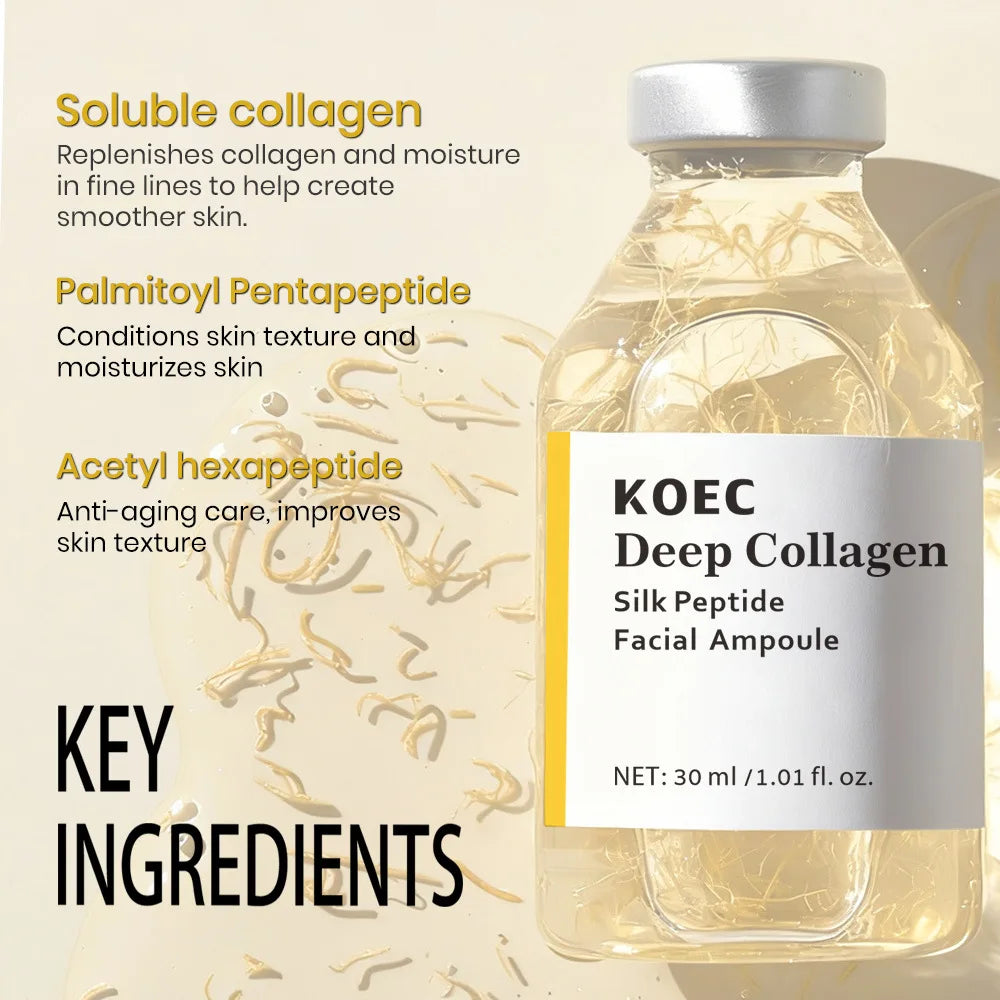 Korean Silk Collagen Peptide Essence Serum | Deep Hydration Collagen Essence Serum Qme
