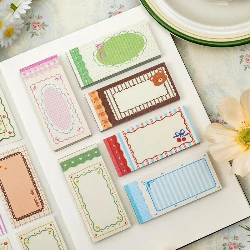 Vintage Border Note Stickers – Tear-Resistant DIY Scrapbooking Decorative Craft Stickers Qme