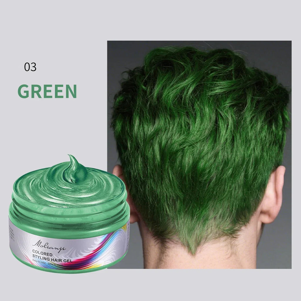 Hair Dye Styling Wax – Long-Lasting, 9 Color Options Hair Dye Wax Qme 03 GREEN
