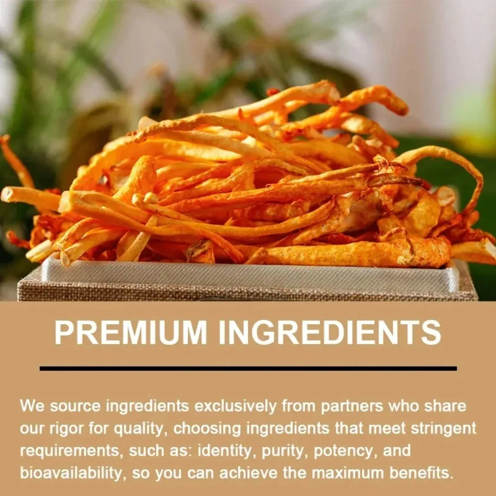 Cordyceps Mushroom Extract Capsules – Energy & Immune Support Mushroom Supplement Qst