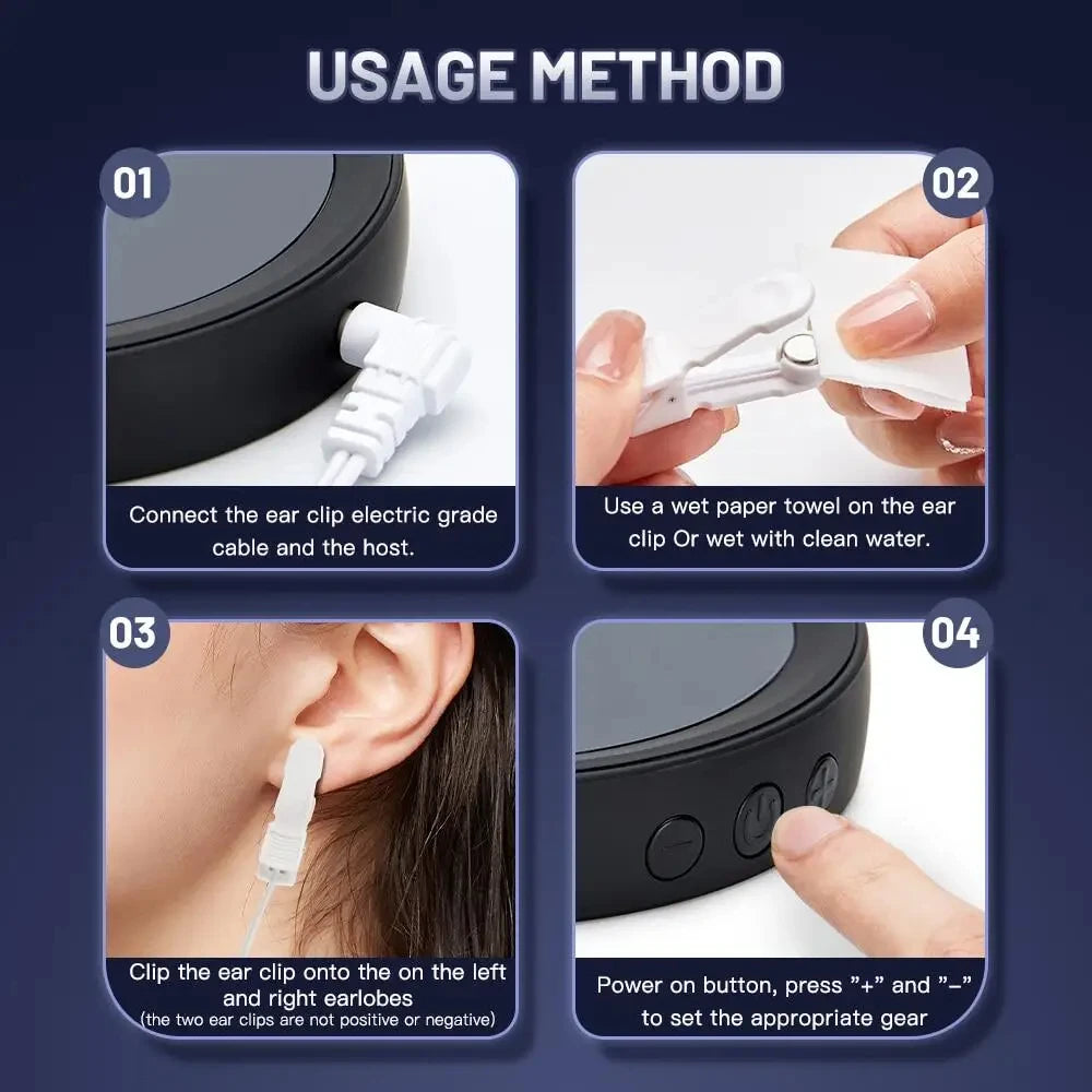 CES Microcurrent Sleep Aid Ear Clip Device – 28-Level Relaxation Sleep Aid Device Qst