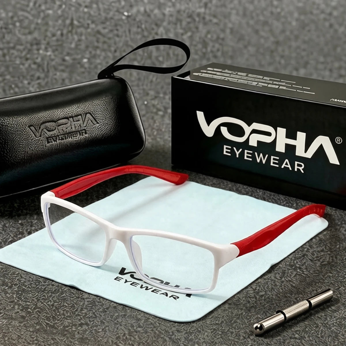 VOPHA L58 Sport Reading Glasses Anti-Blue Light Unisex Reading Glasses Qst Red +300