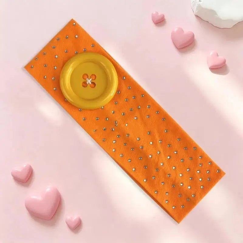Y2K Rhinestone Button Headband – Polka Dot Sport & Style Fashion Headband Qst F