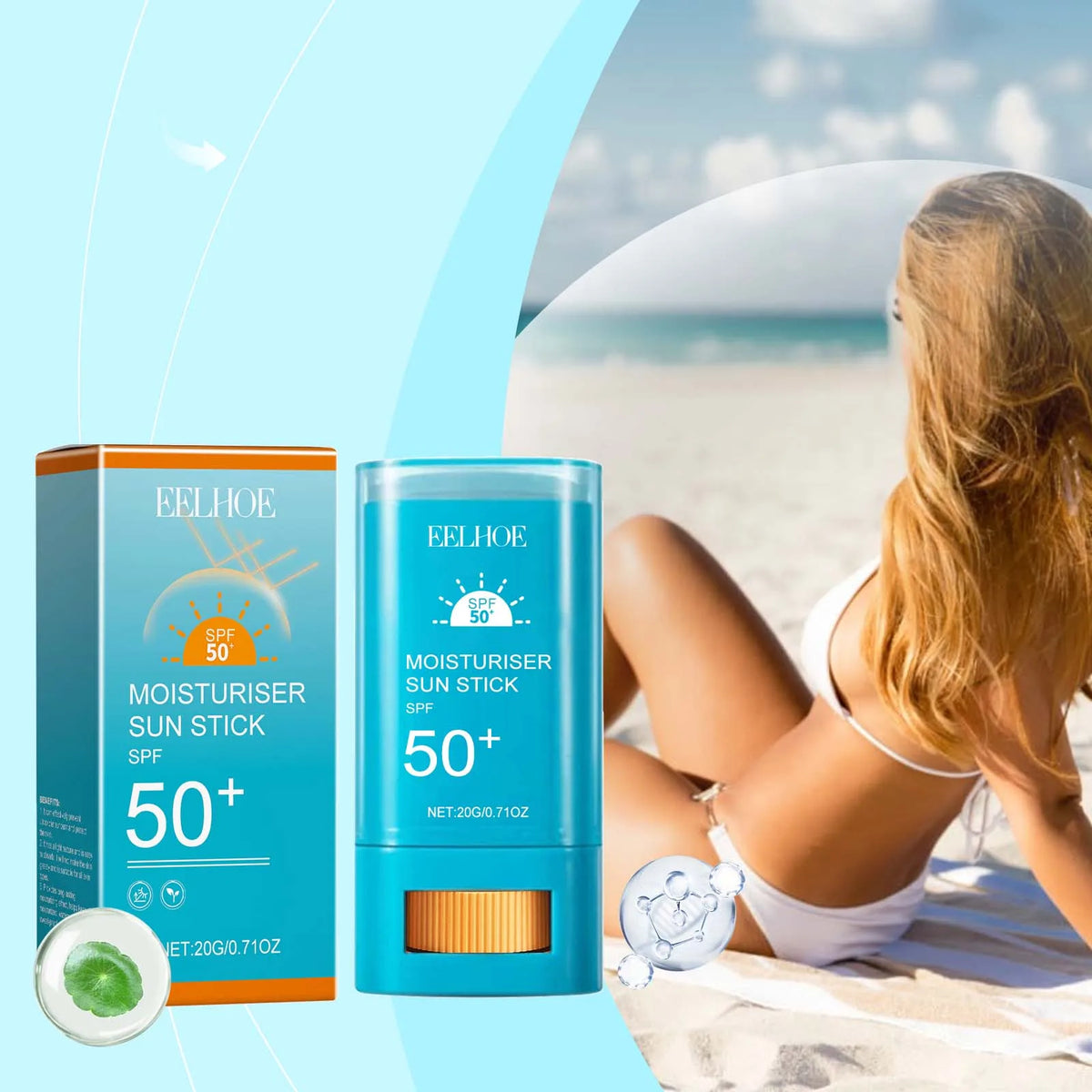 Eelhoe Moisturizing Sunscreen Stick – UV Protection 20g Sunscreen Stick Qst