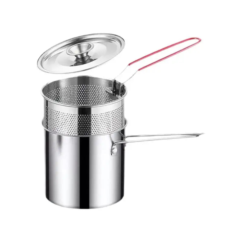 304 Stainless Steel Deep Fryer with Frying Basket | Multifunction Stainless Steel Deep Fryer Qme