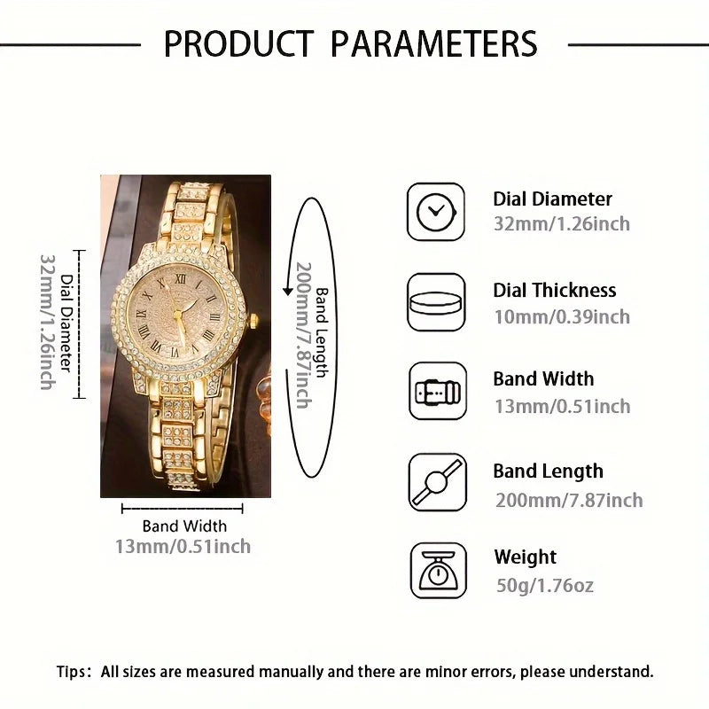 Women's Luxury Rhinestone Quartz Analog Watch | Hip Hop Style Women's Fashion Watch Qme