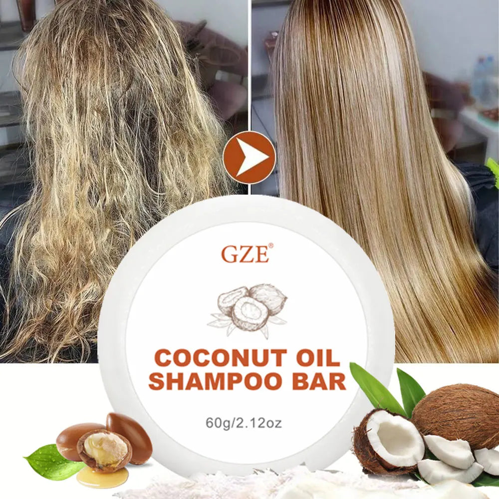 GZE Coconut Oil Shampoo Bar – Moisturizing for Dry Hair Solid Shampoo Bar Qme