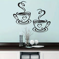 Coffee Cup Wall Sticker – Home Kitchen Decoration Decal Wall Decoration Sticker Qme black