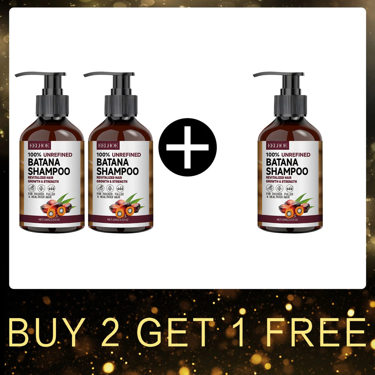 EELHOE Batana Oil Shampoo & Conditioner Hair Growth Kit Hair Growth Kit Qst 2Shampoo For 1 Free