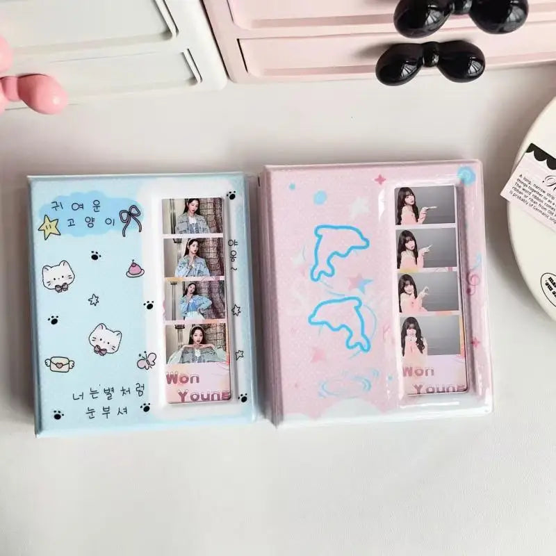 Photo Strip Album Book – Holds 2x6 & 4x6 Photos, 40 Pcs Photo Strip Album Qst