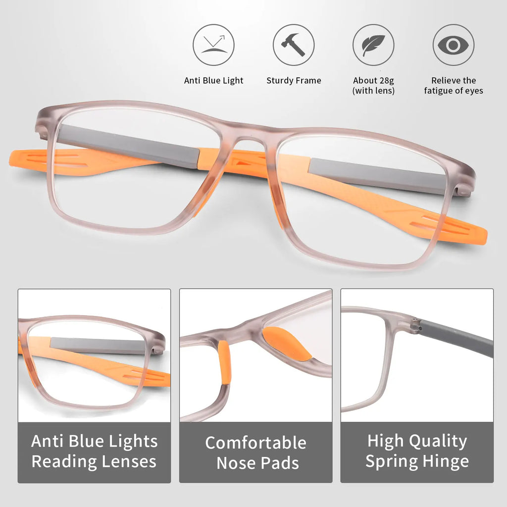VOPHA TR90 Men's Reading Glasses Anti Blue Light +1.0–+3.0 Reading Glasses Qst