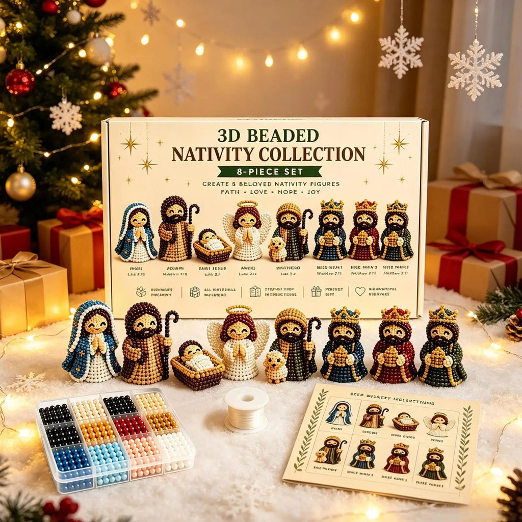 Nativity Bead Craft Kit – 3D Beaded Christmas Figurines Bead Craft Kit Qme