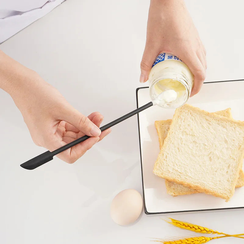 Silicone Double-End Jar Scraper & Cosmetic Spoon Set Silicone Spatula Spoon Qme