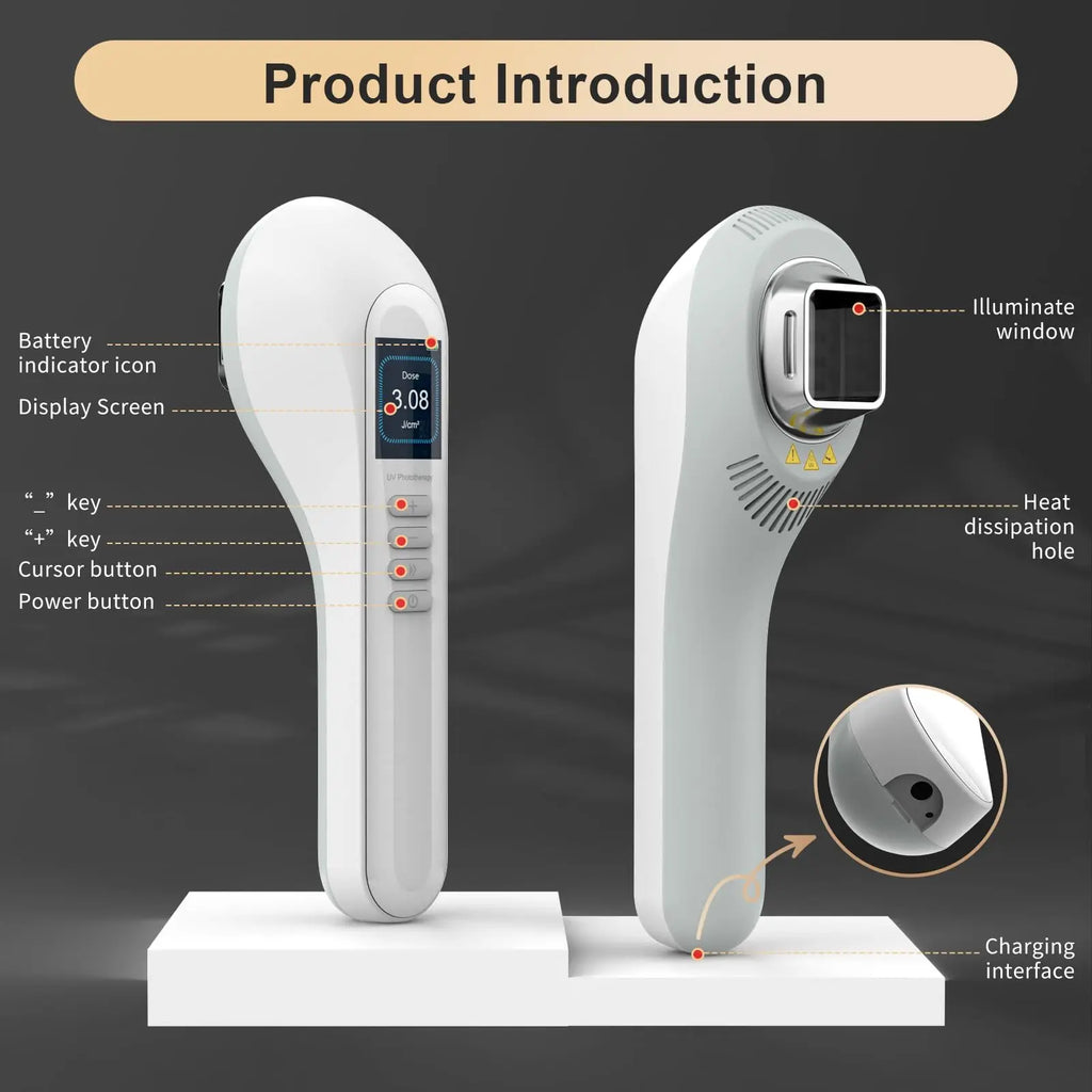 308nm UVB LED Phototherapy Lamp Home Use – LCD Timer UVB Phototherapy Lamp Qst