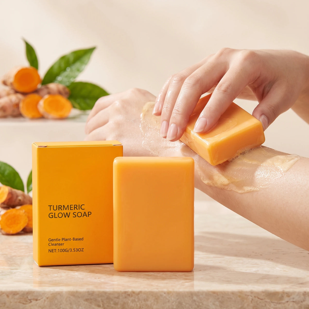 100g Turmeric Body Soap – Nourishing, Brightening & Gentle Body Cleansing Soap Qst