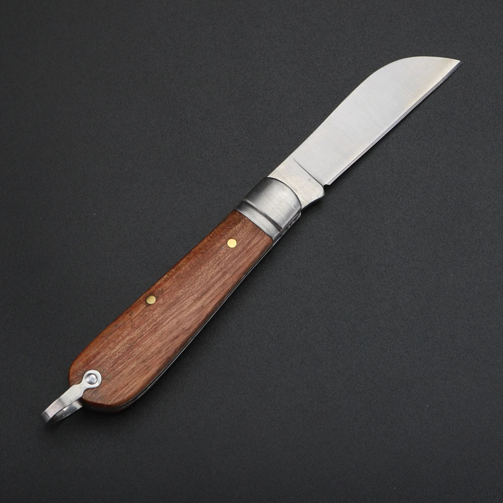 XUANFENG Damascus Folding Knife – Sandalwood Handle EDC Folding Pocket Knife Qst