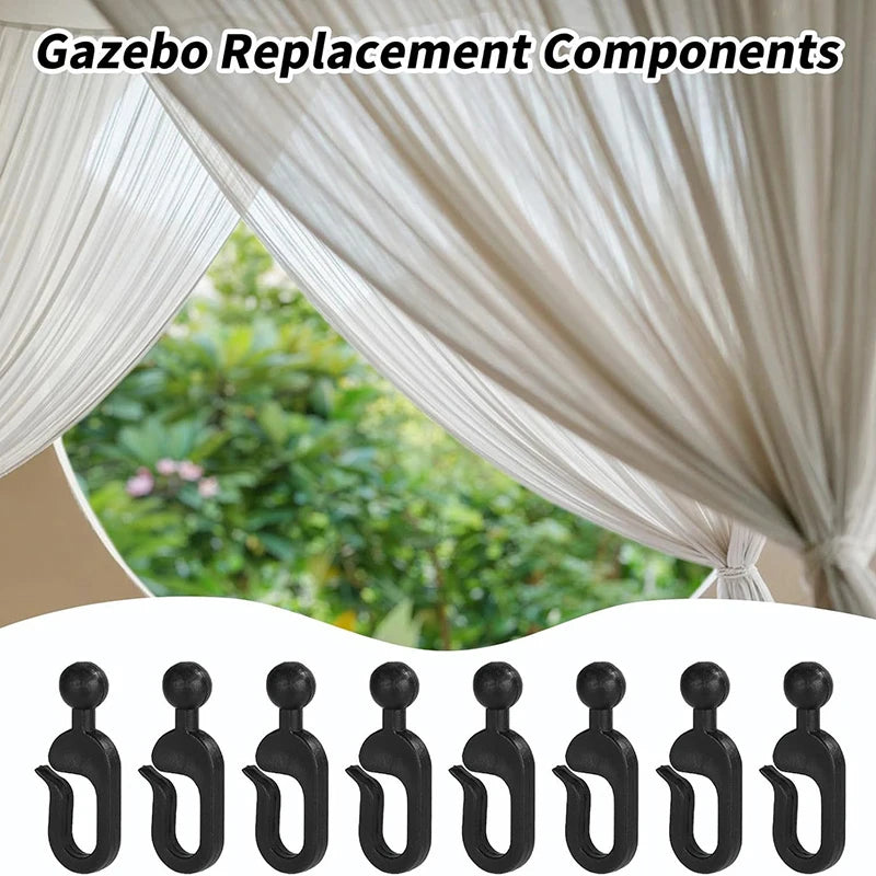 50pcs Rustproof Plastic Curtain Hooks – Gazebo & Mosquito Net Curtain Hooks Qst