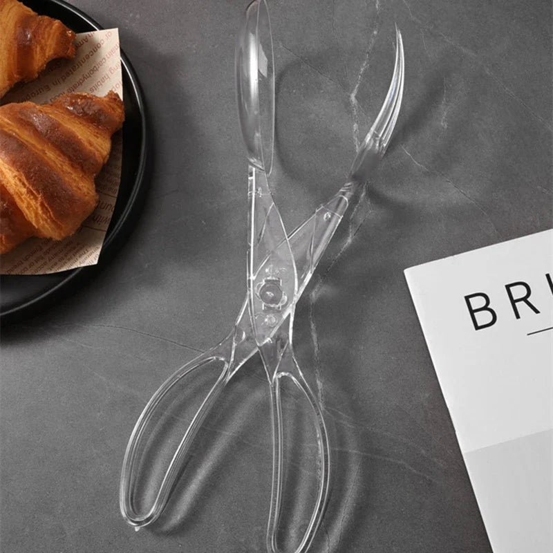 Non-Slip Buffet Food Tongs for BBQ, Salad & Kitchen Serving Kitchen Serving Tongs Qme transparent