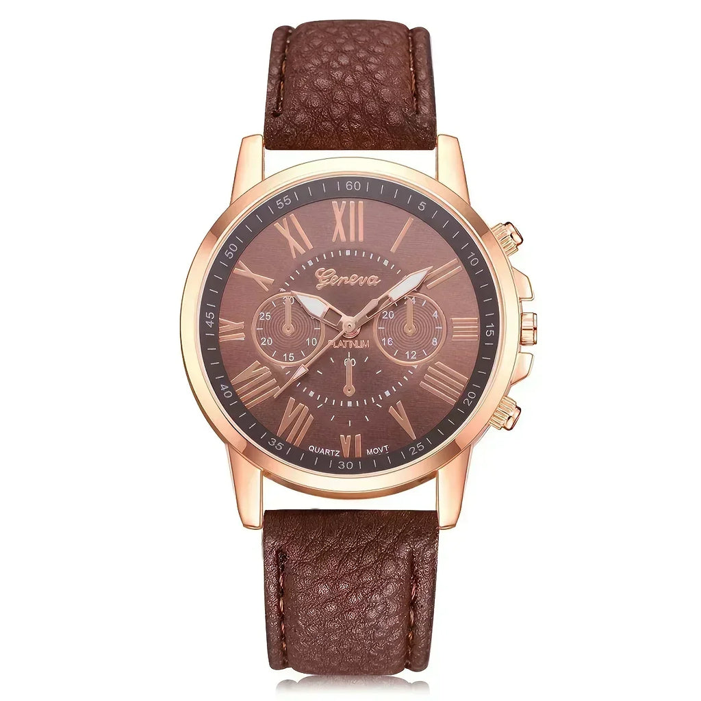 Geneva Disc Belt Quartz Wrist Watch – 15 Multicolors | Qme Fashion Wrist Watch Qme